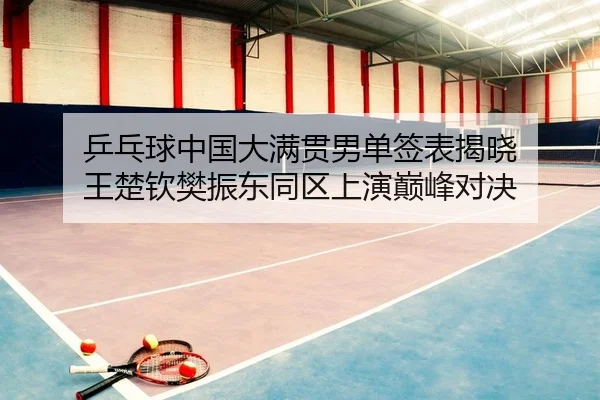 乒乓球中国大满贯男单签表揭晓 王楚钦樊振东同区上演巅峰对决